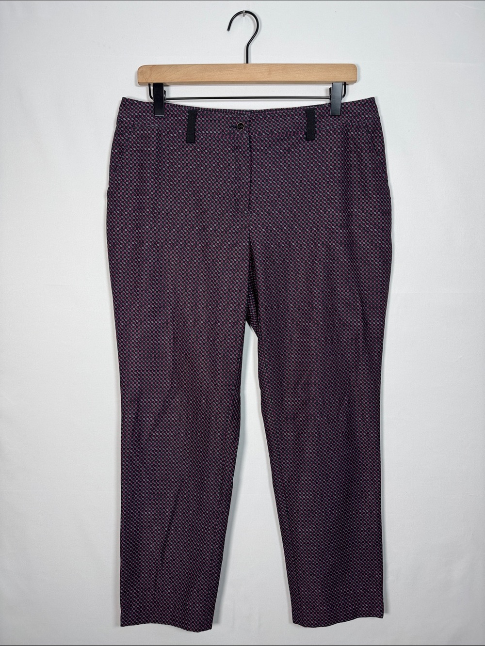 WAP13 {Lady Hagen} Navy Blue Pink Mid Rise Straight Leg Active Golf Pants
